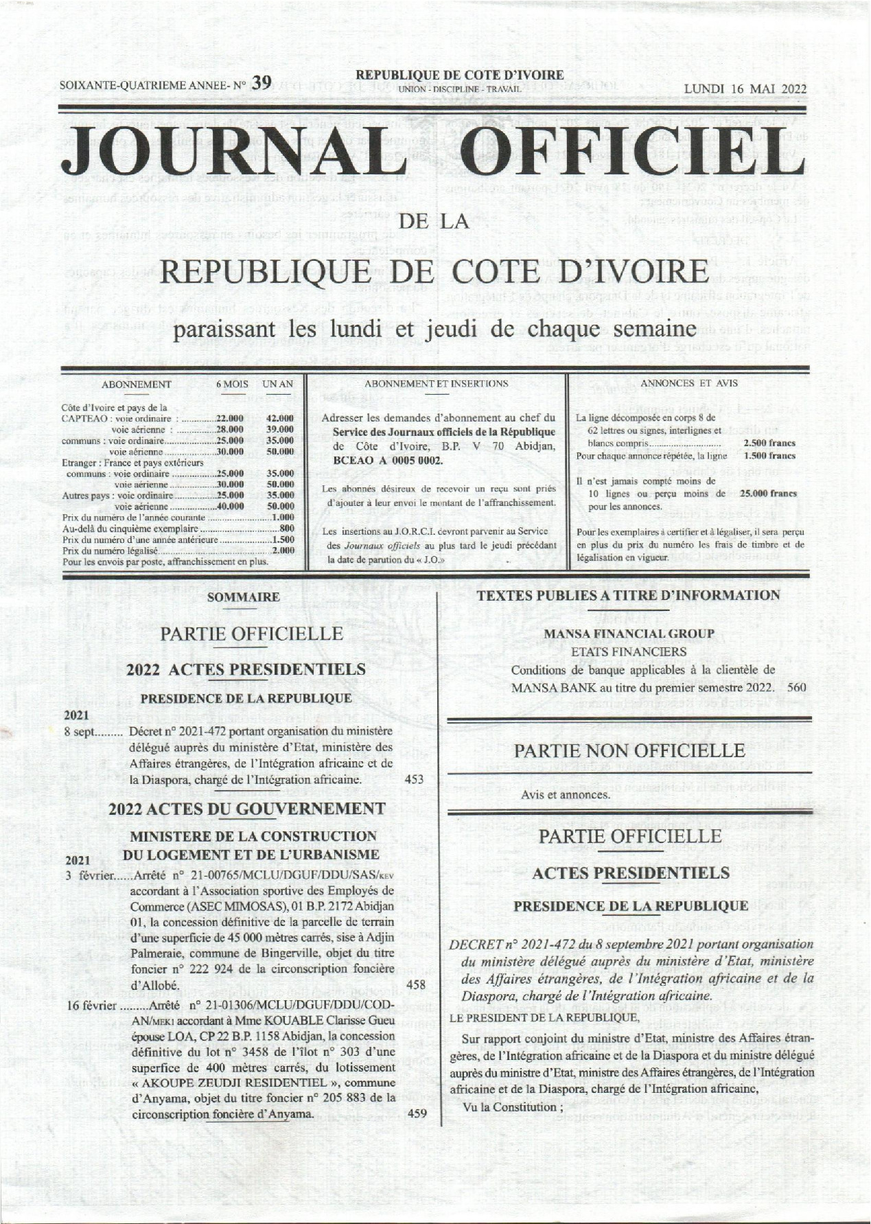 JO 2022-039