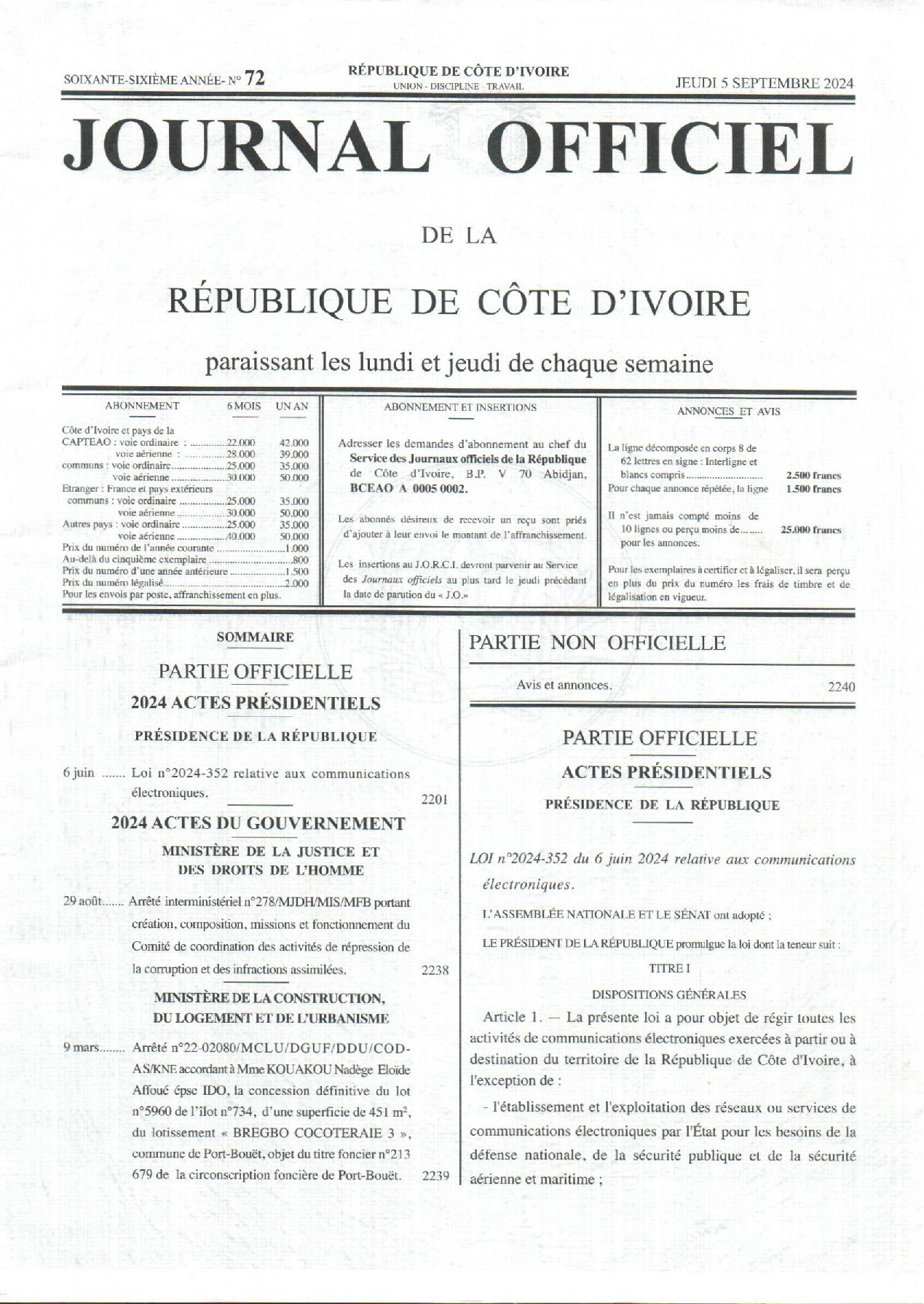 Texte officiel