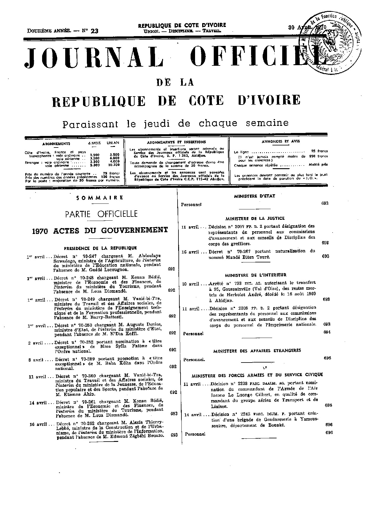 JO 1970-023