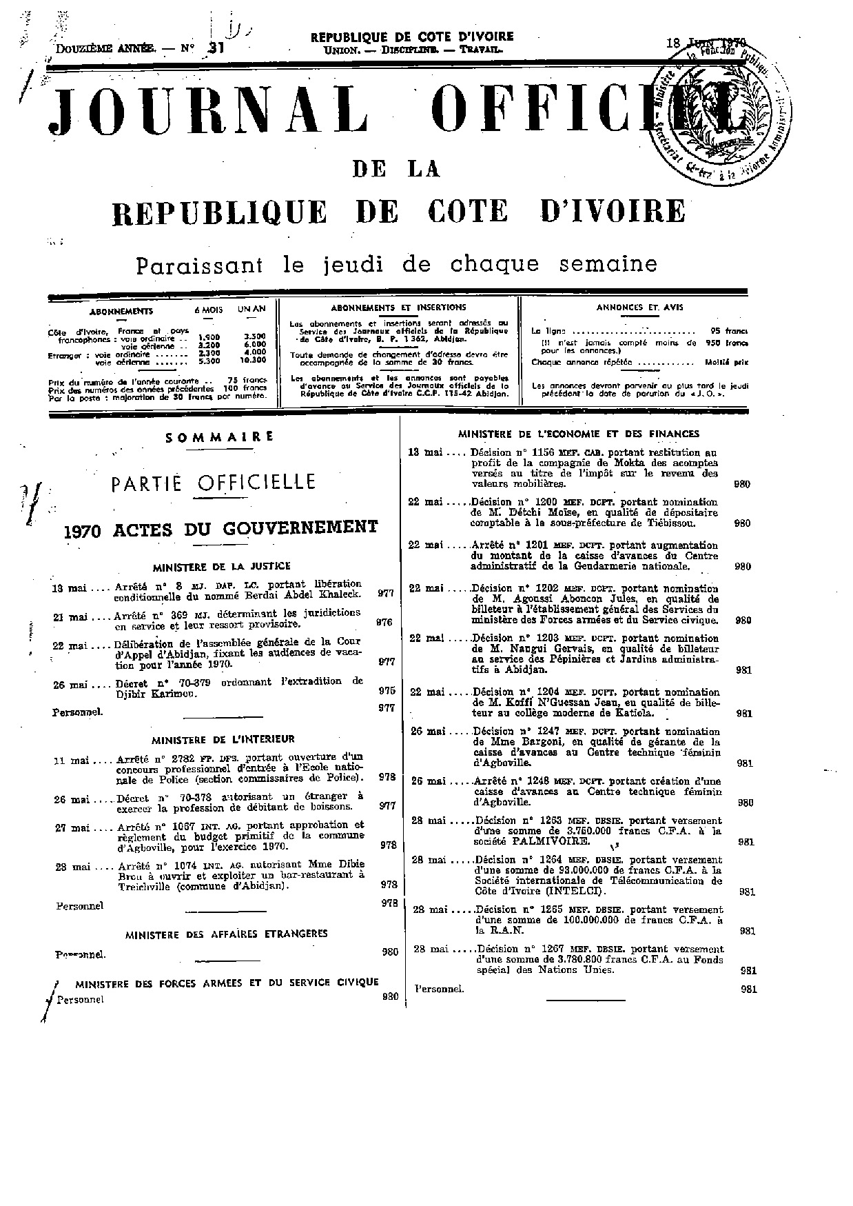 JO 1970-031