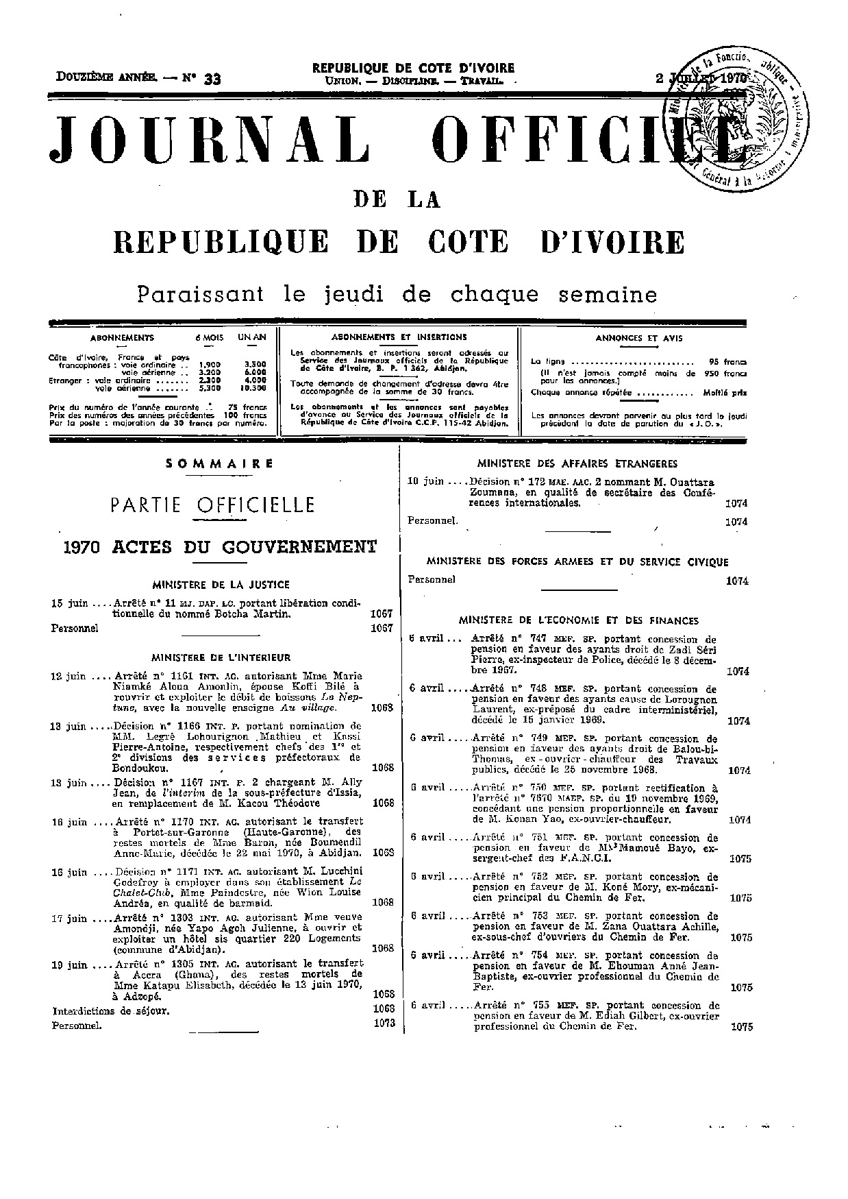 JO 1970-033