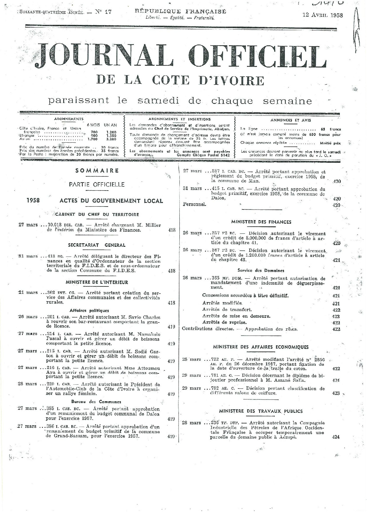 JO 1958-017 FRANCE_CI