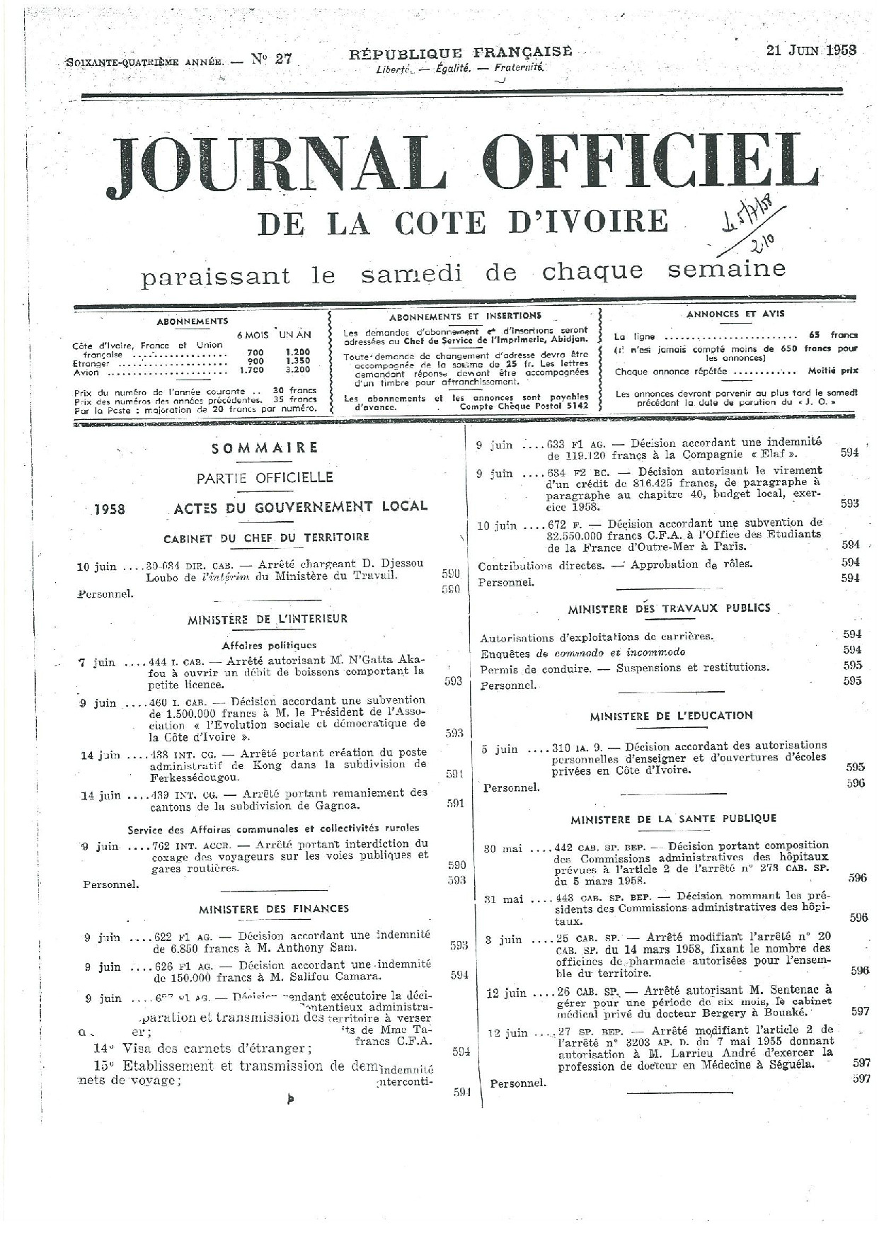 JO 1958-027 FRANCE_CI