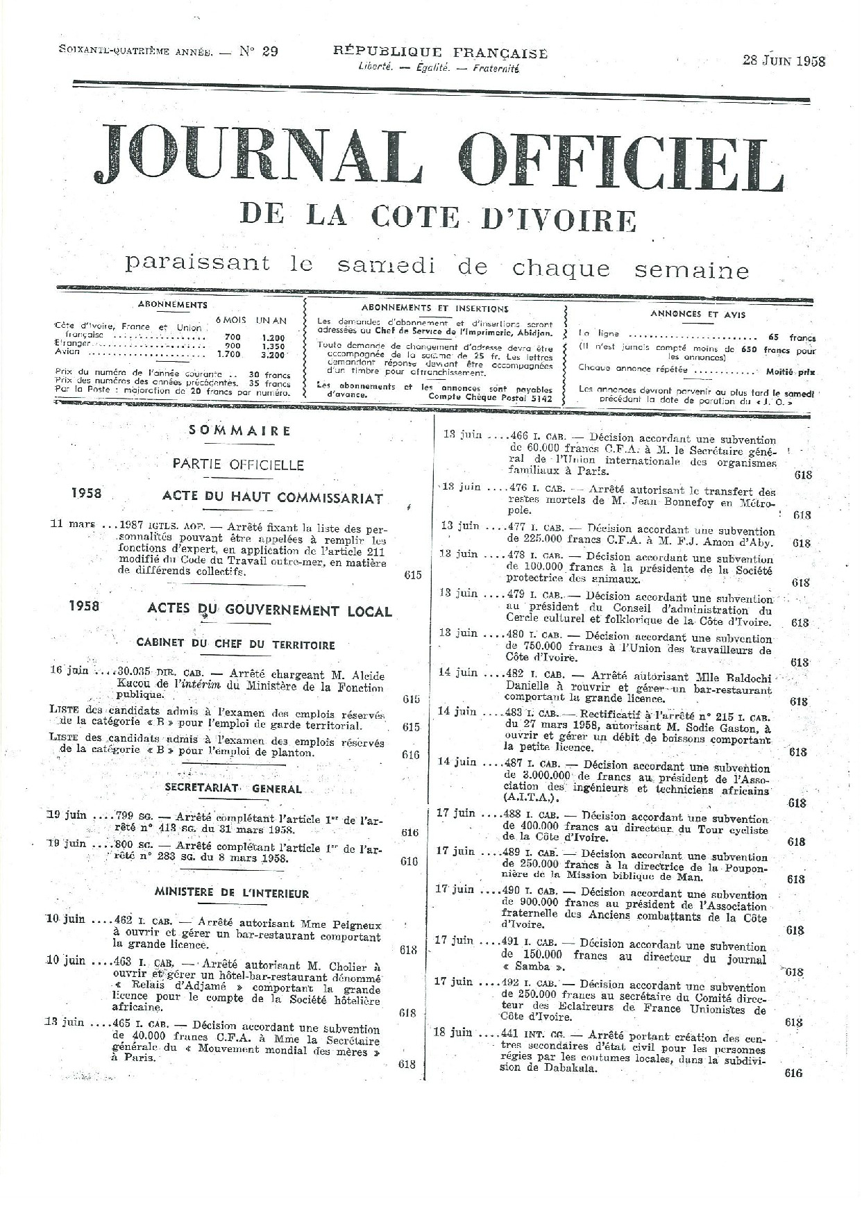 JO 1958-029 FRANCE_CI