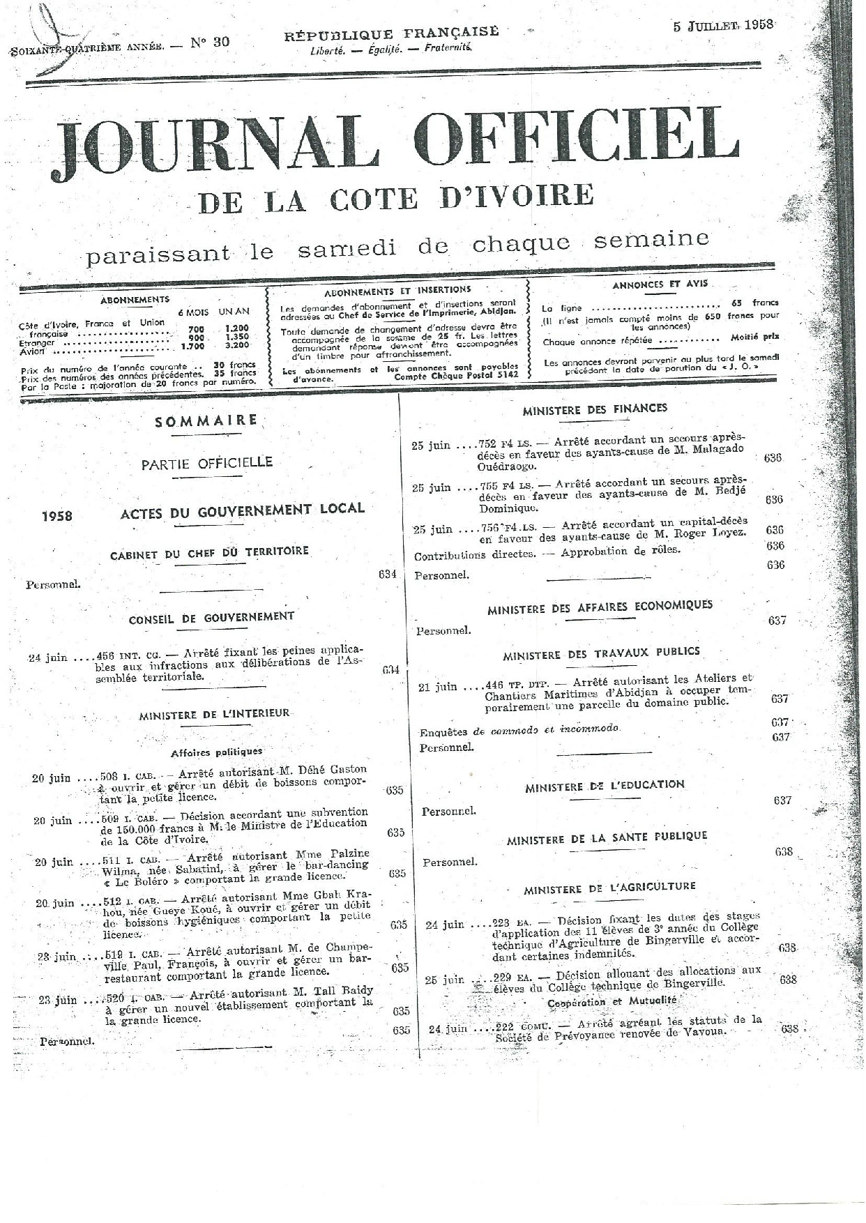 JO 1958-030 FRANCE_CI