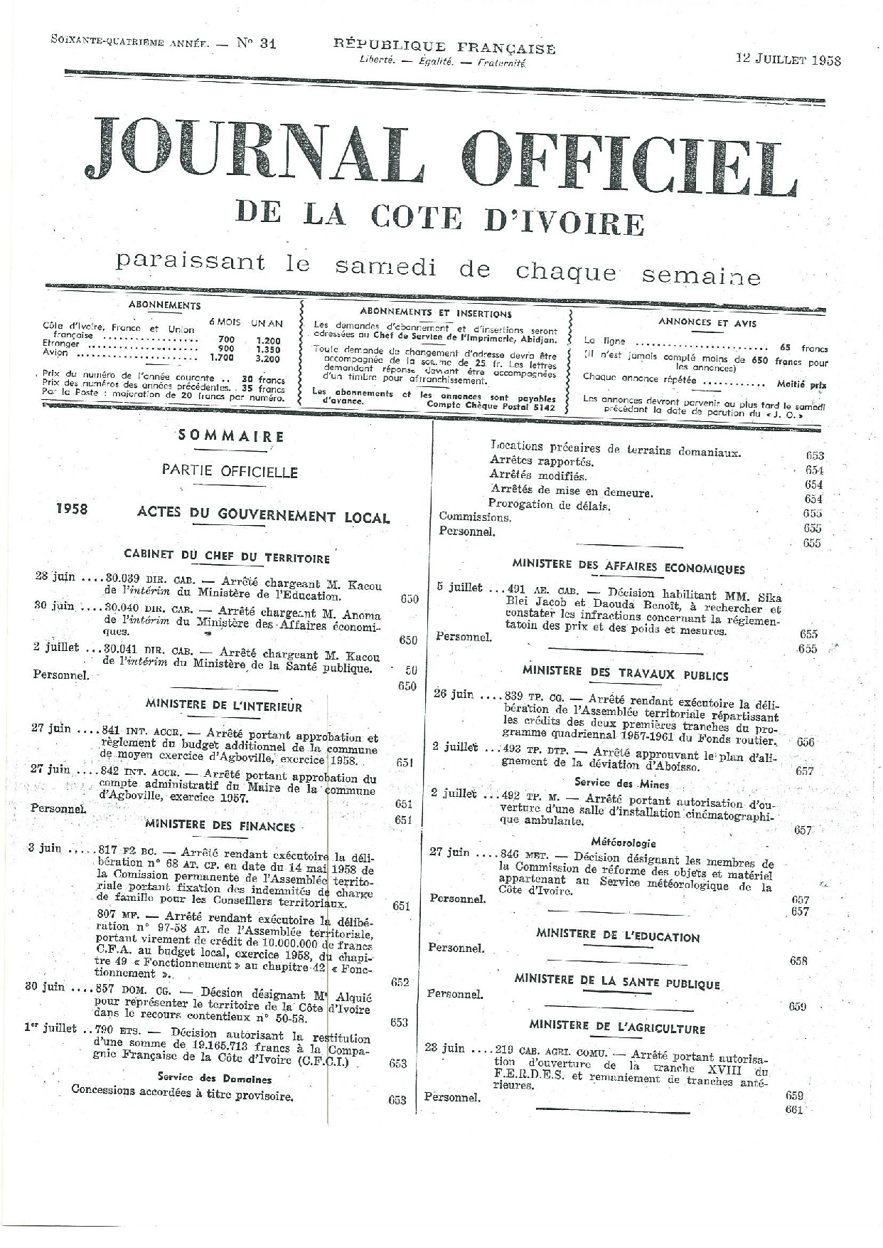 JO 1958-031 FRANCE_CI