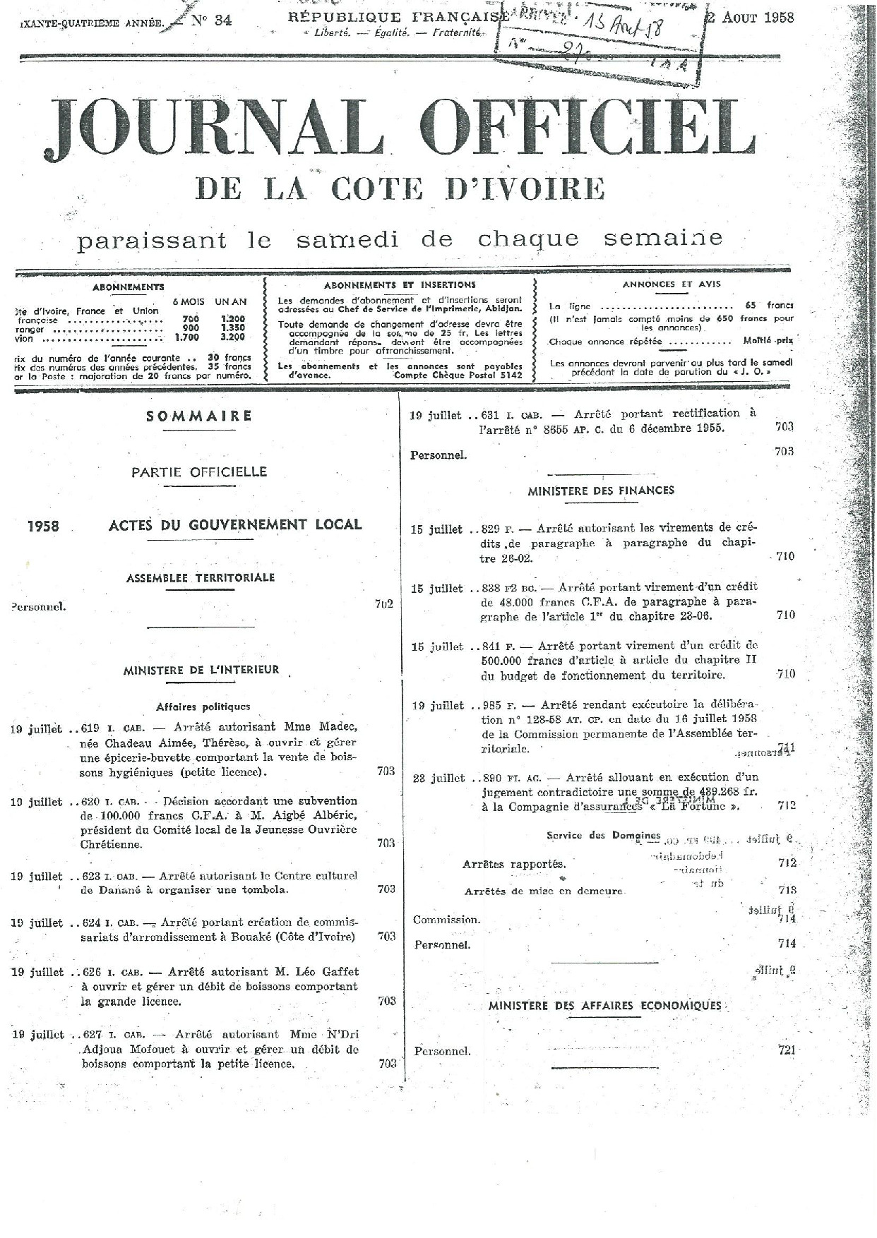 JO 1958-034 FRANCE_CI