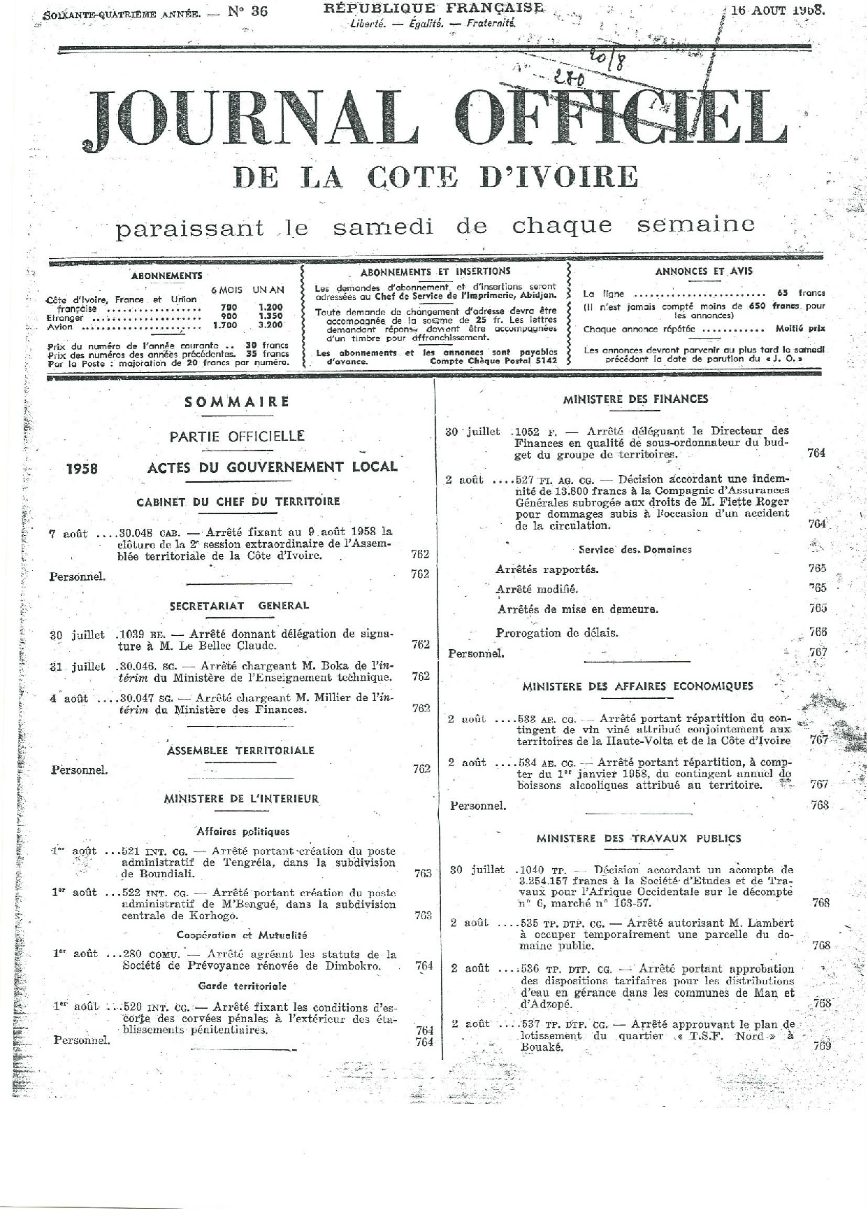 JO 1958-036 FRANCE_CI