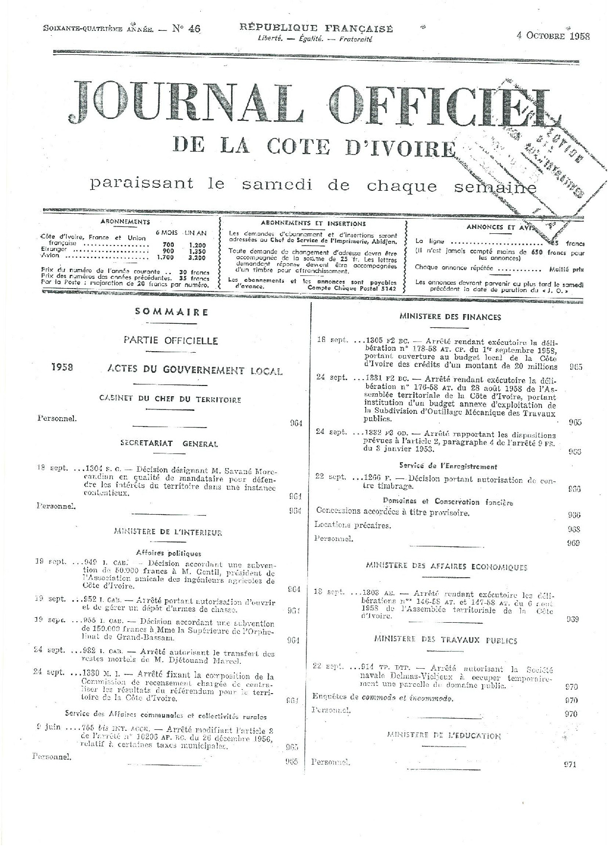 JO 1958-046 FRANCE_CI
