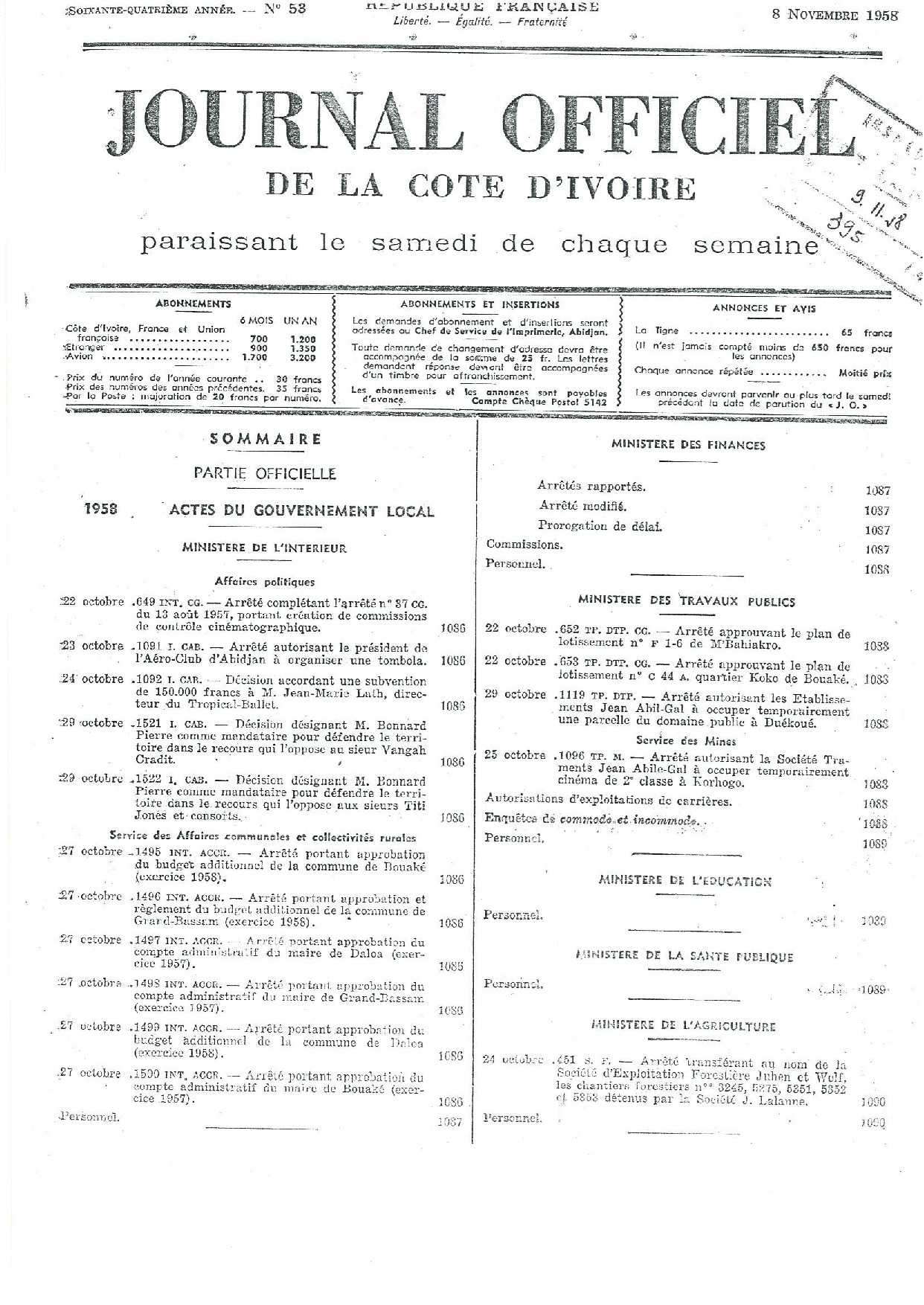 JO 1958-053 FRANCE_CI