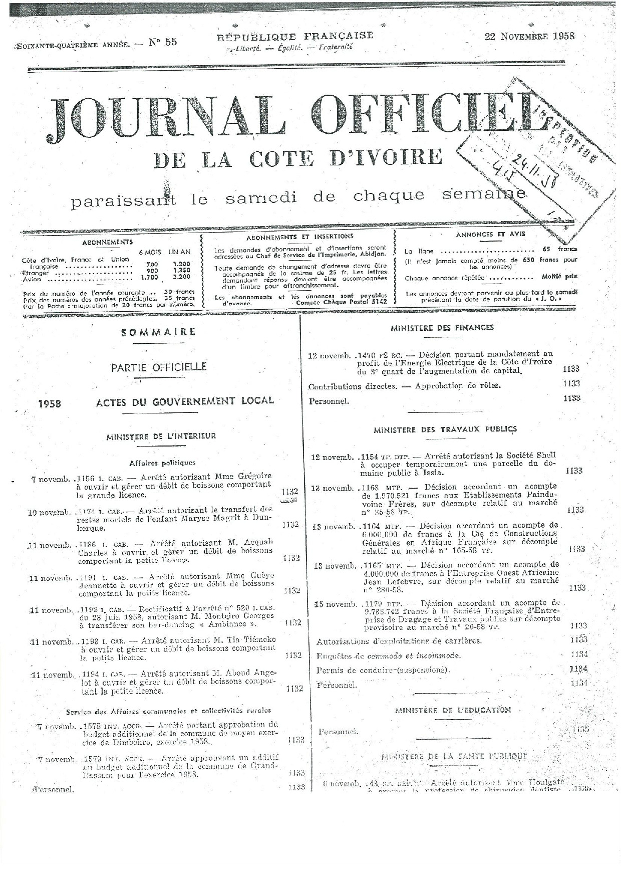 JO 1958-055 FRANCE_CI