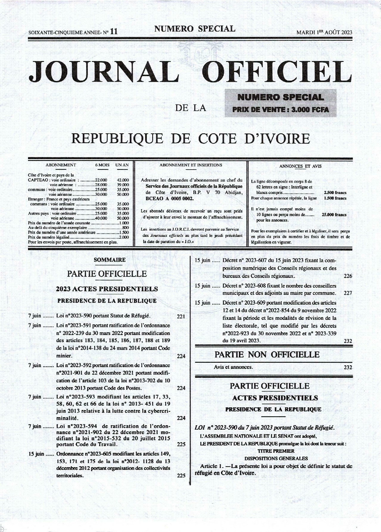 Texte officiel