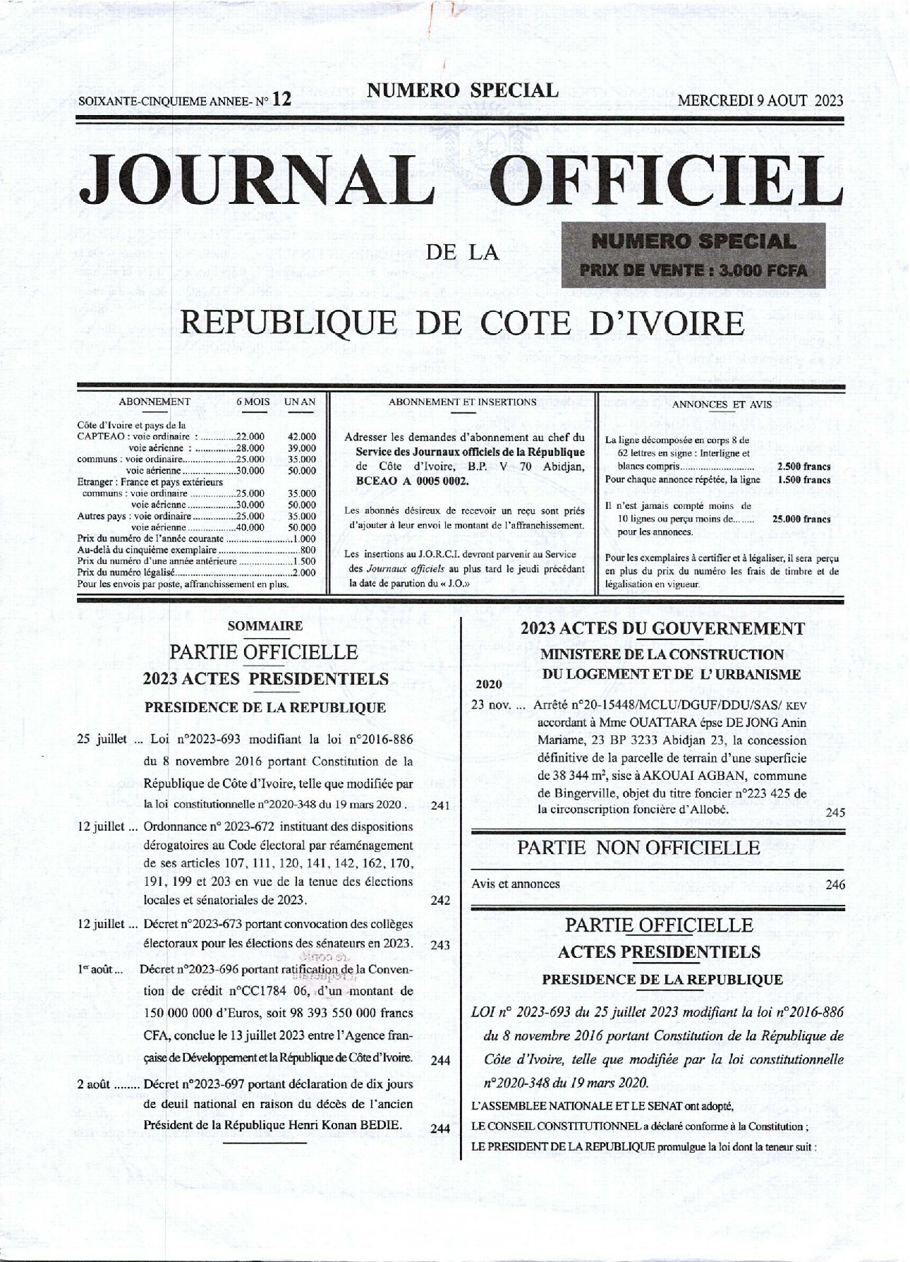 Texte officiel