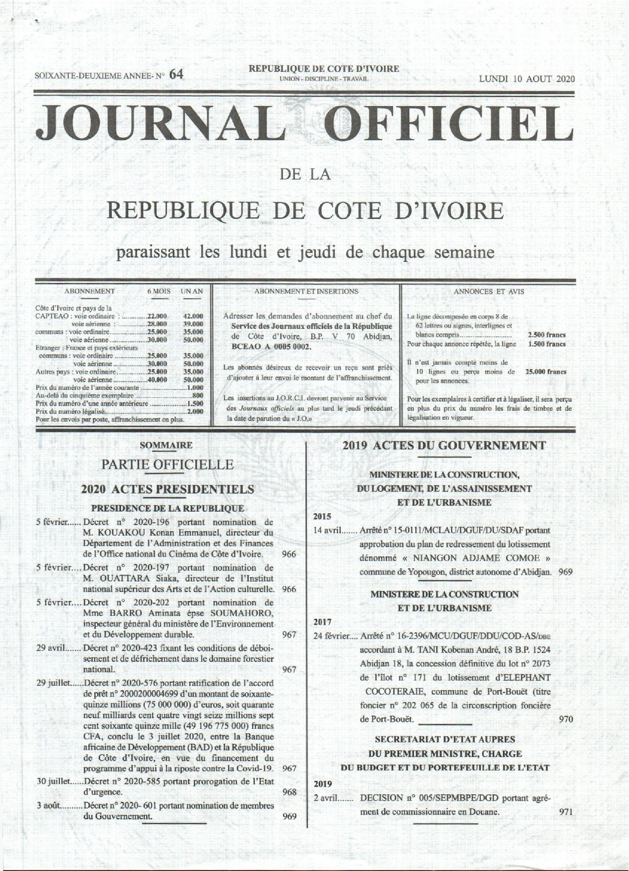 JO 2020-064