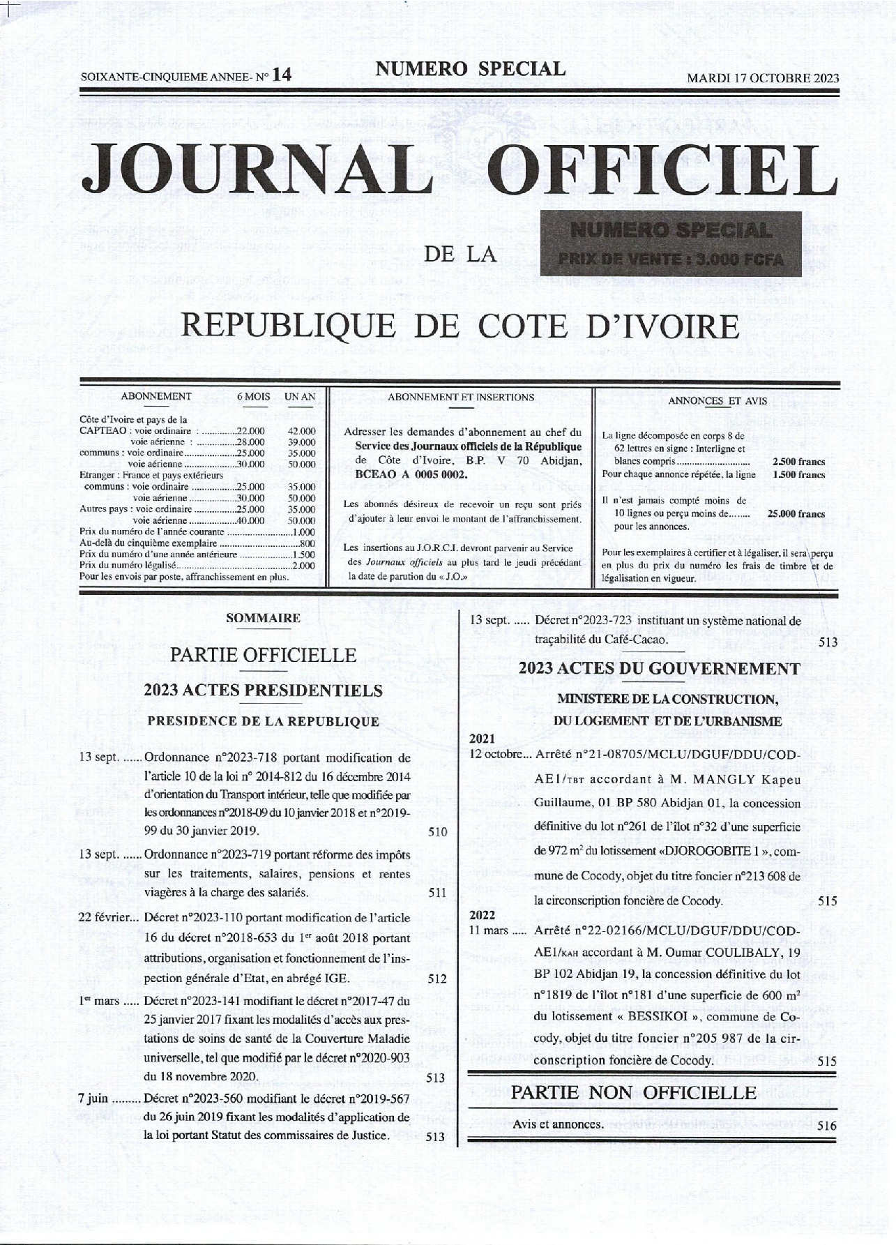 Texte officiel