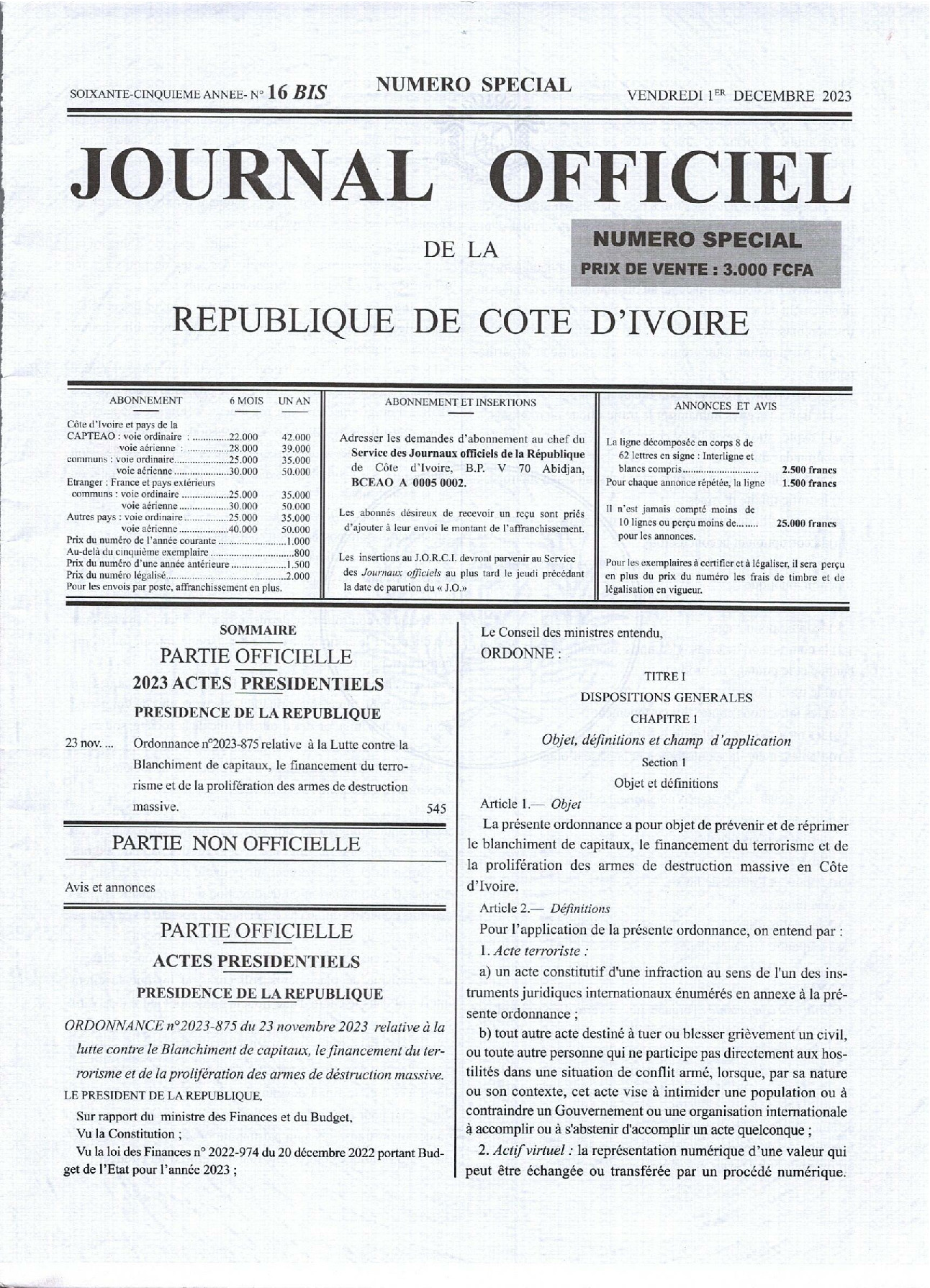 Texte officiel