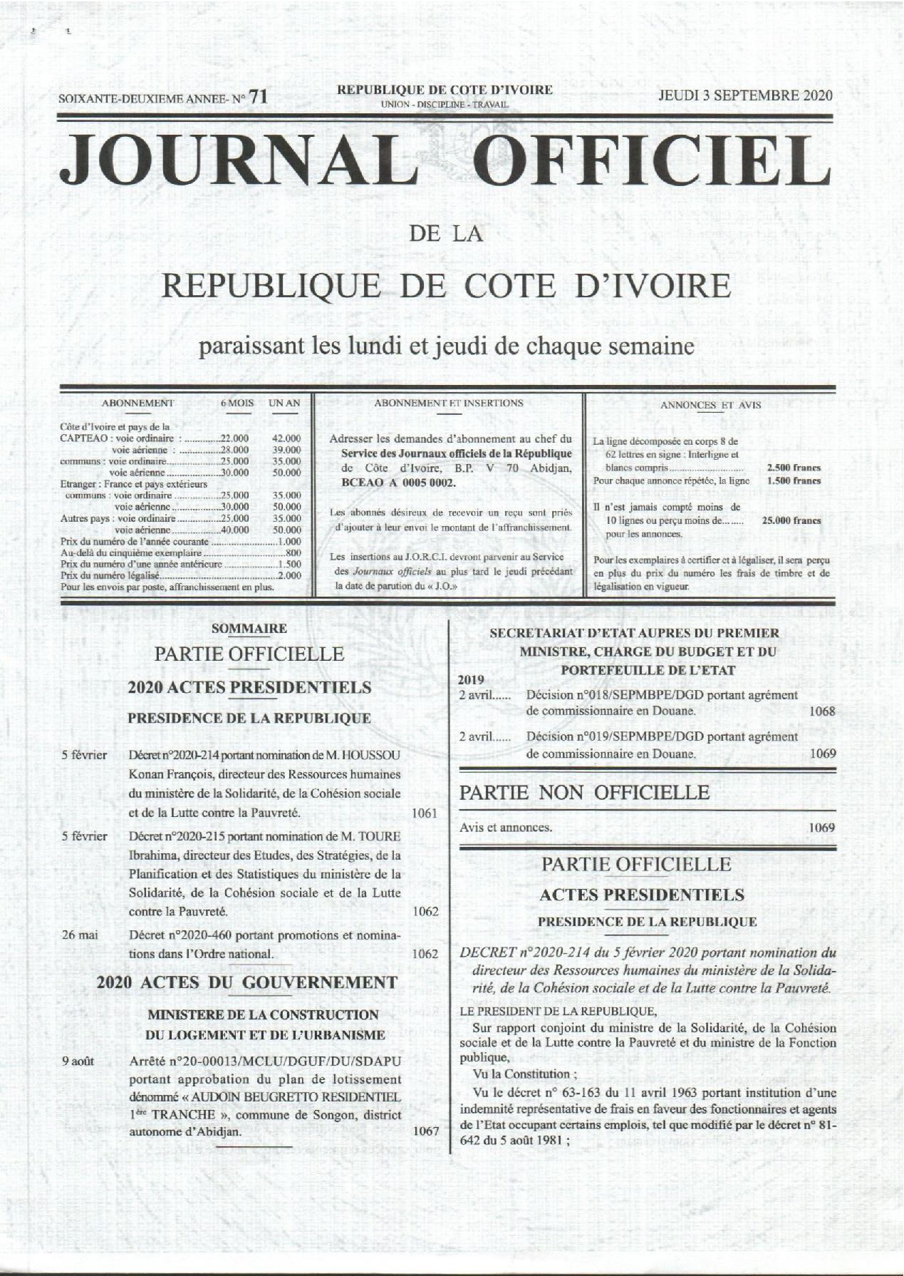 JO 2020-071