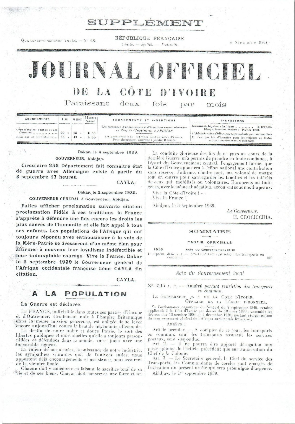 JO 1939-018S SUPLEMENT