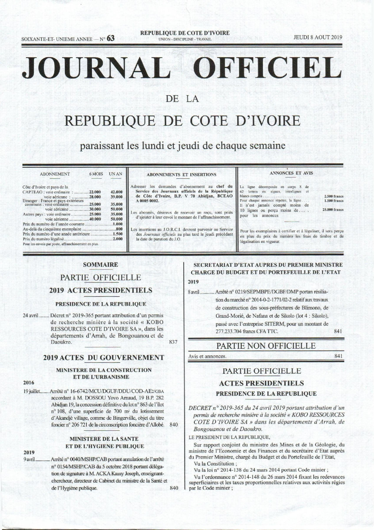 JO 2019-063