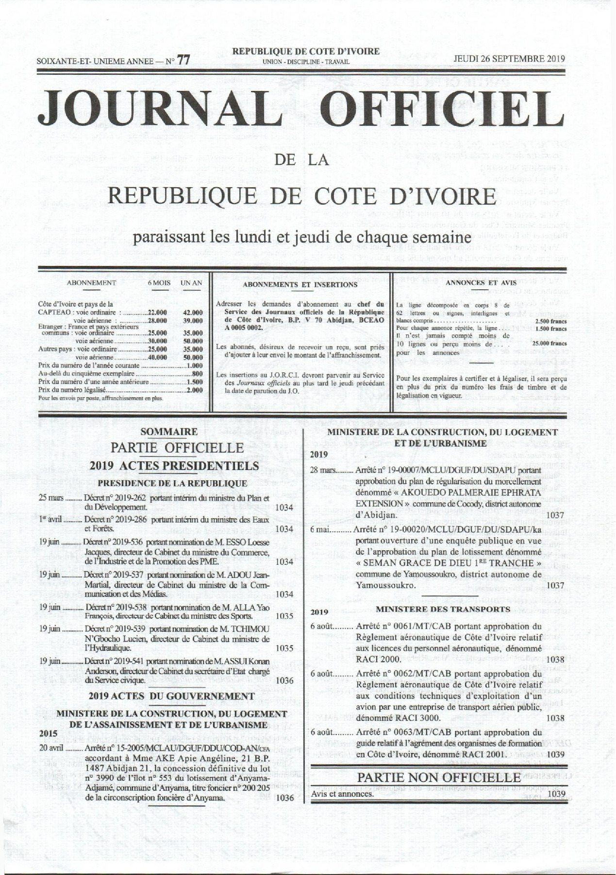JO 2019-077
