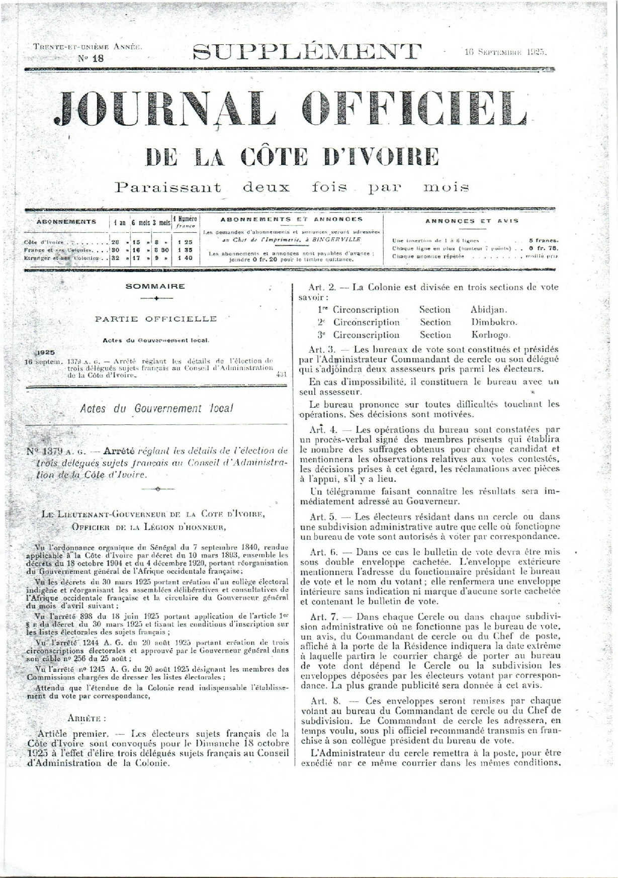 JO 1925-018 SUPLEMENT