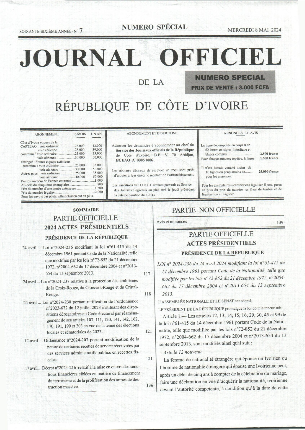 Texte officiel