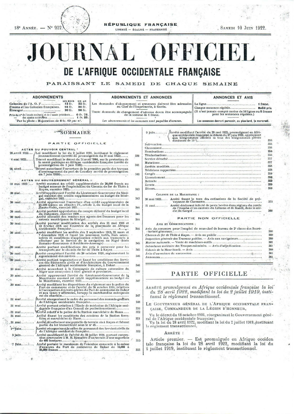 JO A22-922