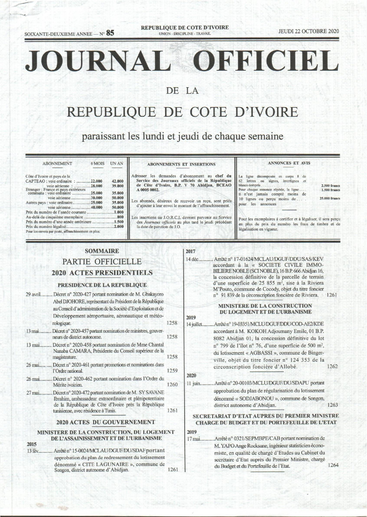 JO 2020-085