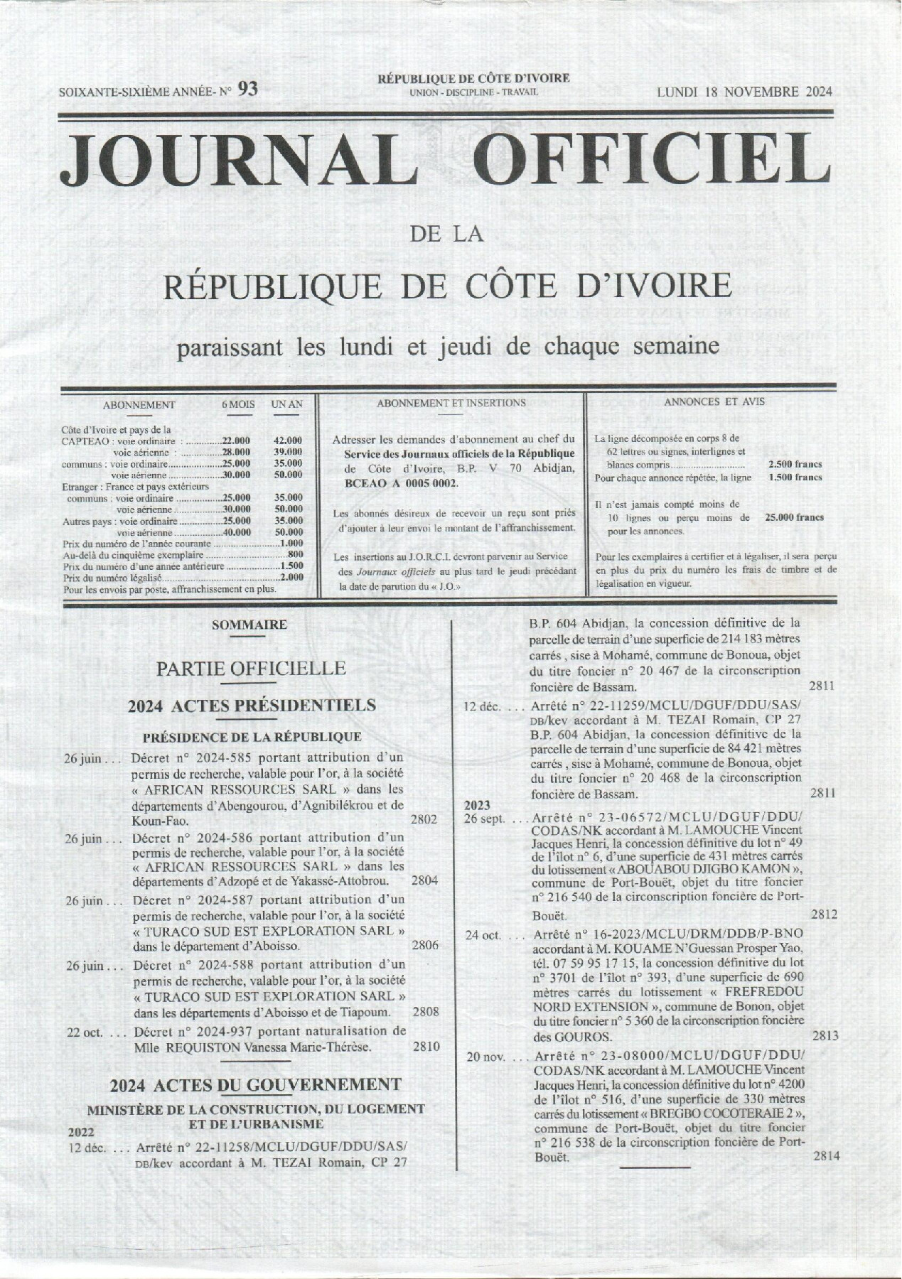 Texte officiel