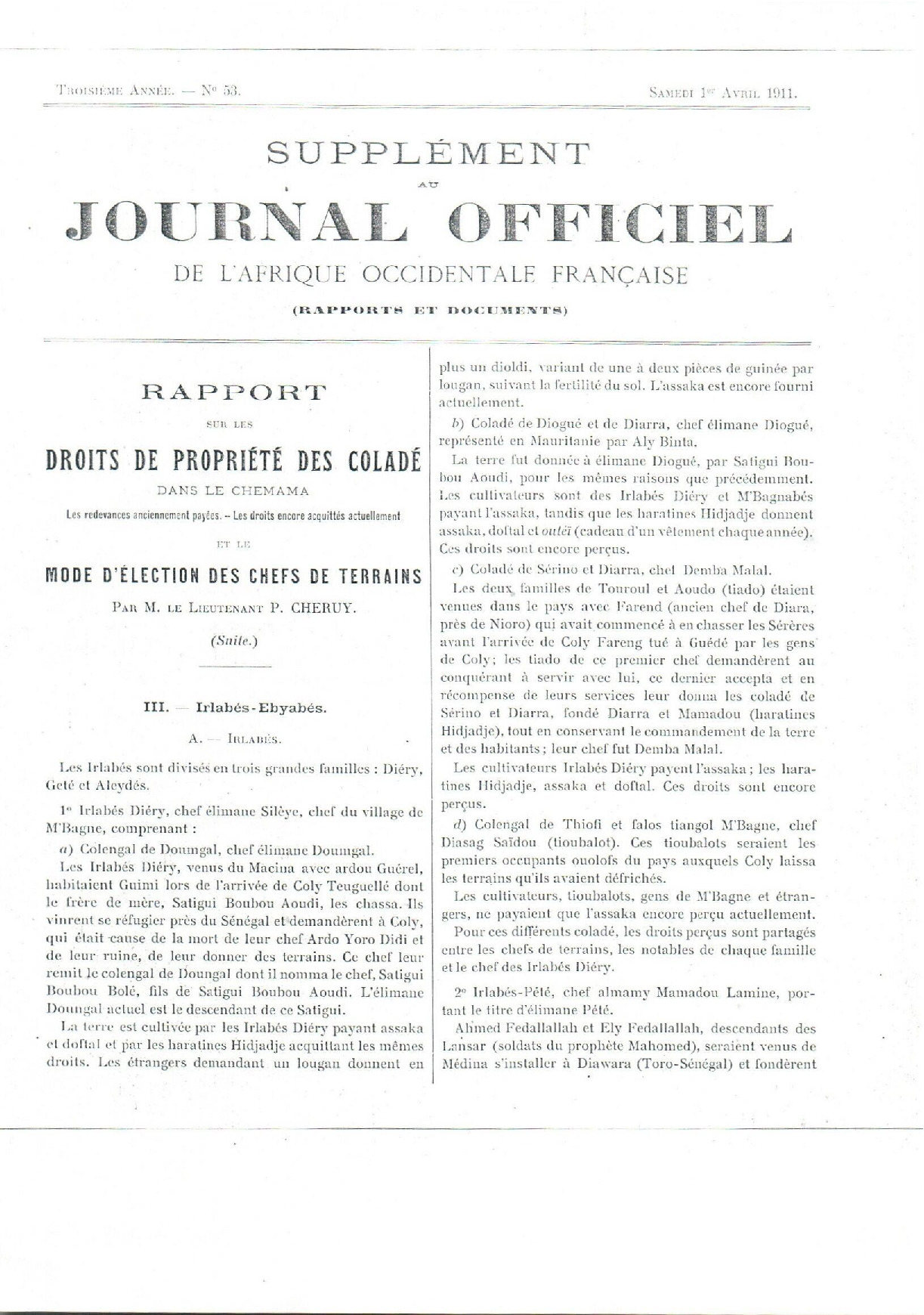 JO A11-053 SUPPLEMENT