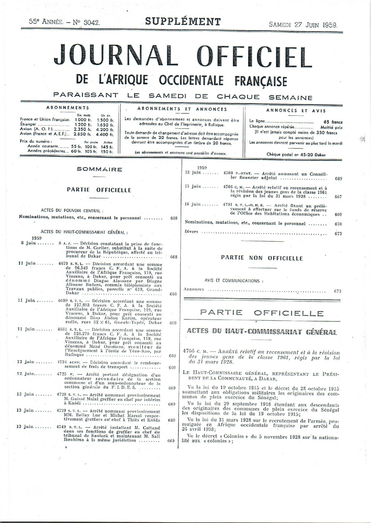 JO A59-3042 SUPPLEMENT